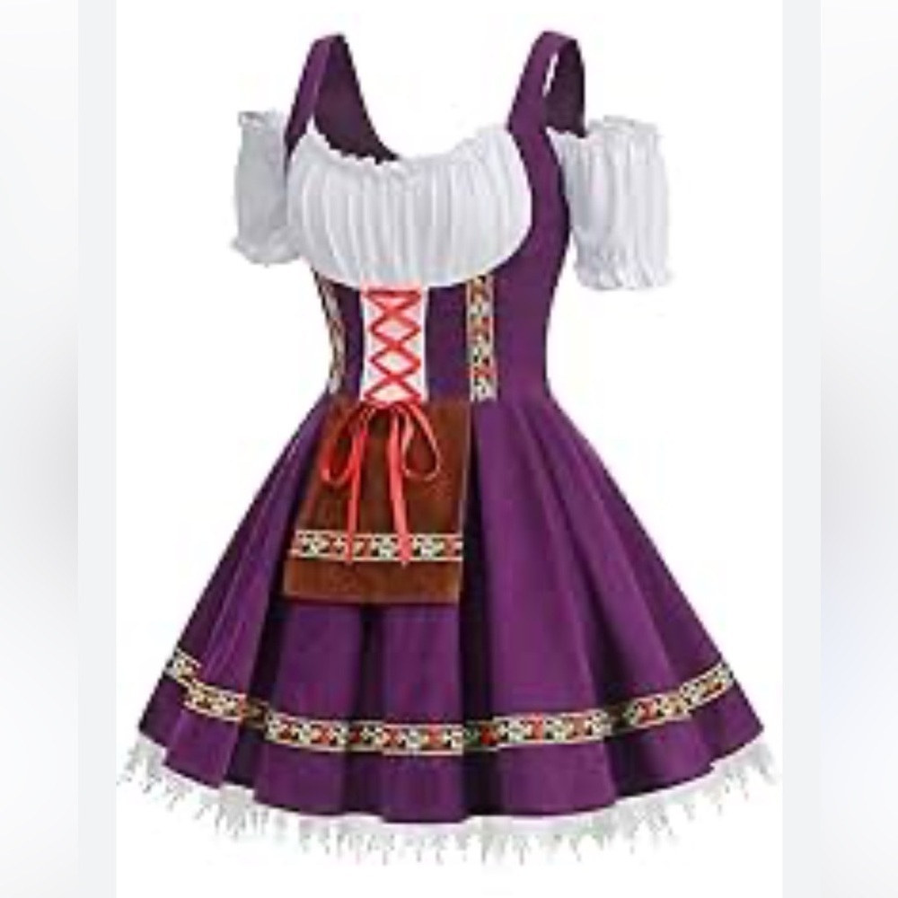 Bavarian Beauty Costume SzM Women 6-8 Dresses Traditional Bavarian German Outfit - Picture 2 of 7